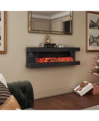 Suspended LED Light Mantel with Remote Control Stylish Electric Fireplace