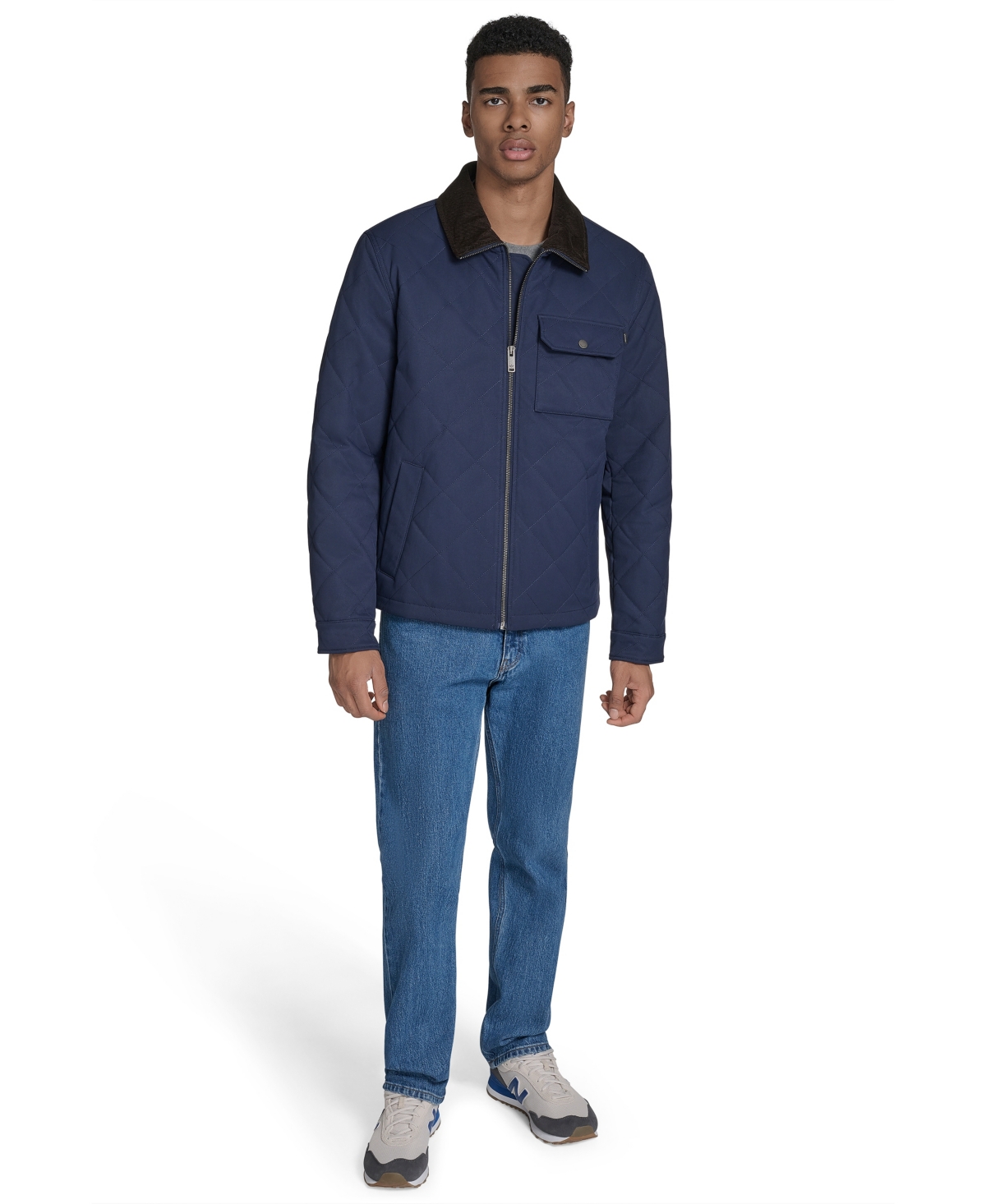 Dockers Men's Diamond Quilted Jacket In Blue
