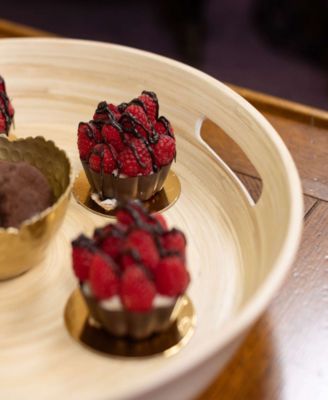 Lexa Collection 16 inch Bamboo Serving Tray with Handles