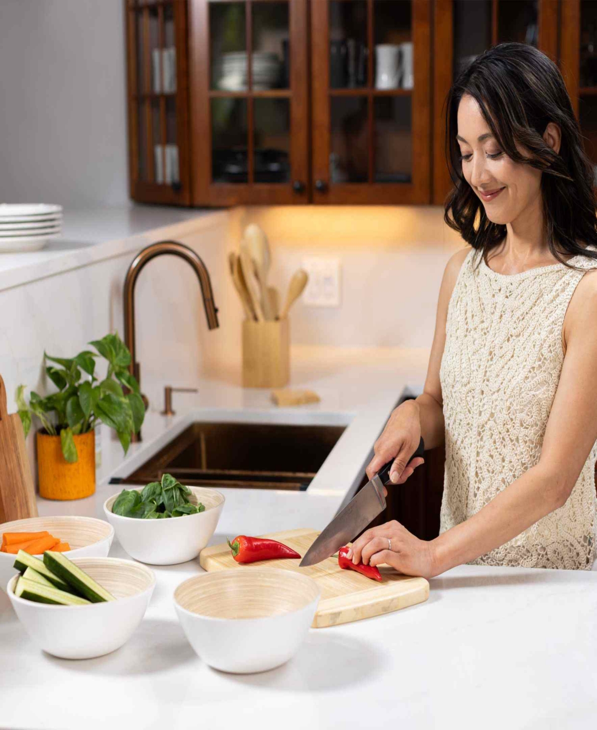 Joyce Chen Lexa Collection 4-pc. Salad Bowl Set In White