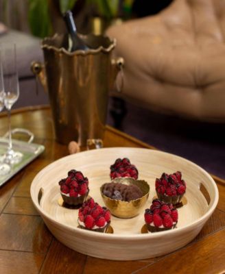 Lexa Collection 16 inch Bamboo Serving Tray with Handles