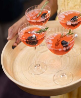 Lexa Collection 16 inch Bamboo Serving Tray with Handles