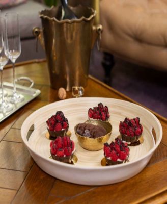 Lexa Collection 16 inch Bamboo Serving Tray with Handles