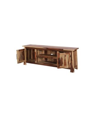 Kalispell Solid Sheesham Wood TV Stand, Natural