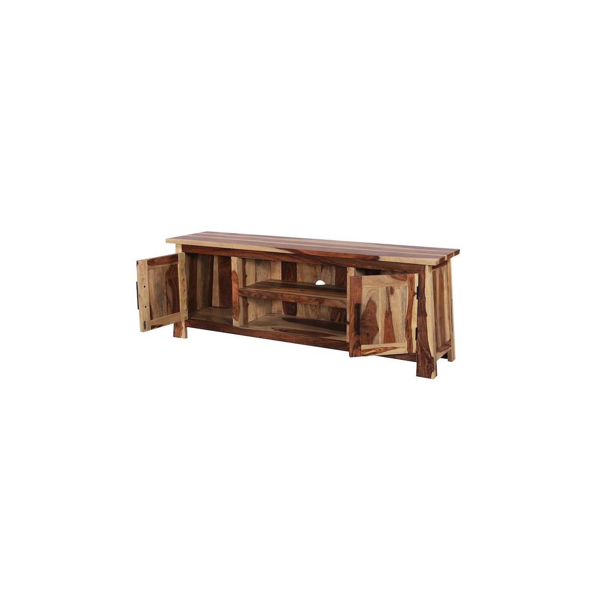 Porter Designs Kalispell Solid Sheesham Wood Tv Stand, Natural