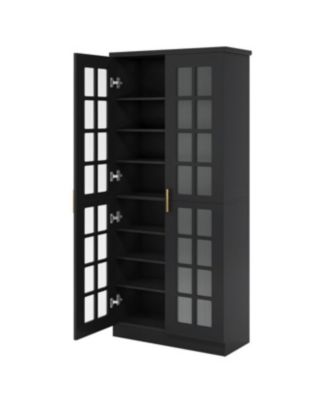 8-Tier Shoe Storage Cabinet with Adjustable Shelves,71-Inch Tall Shoe Cabinet with Doors
