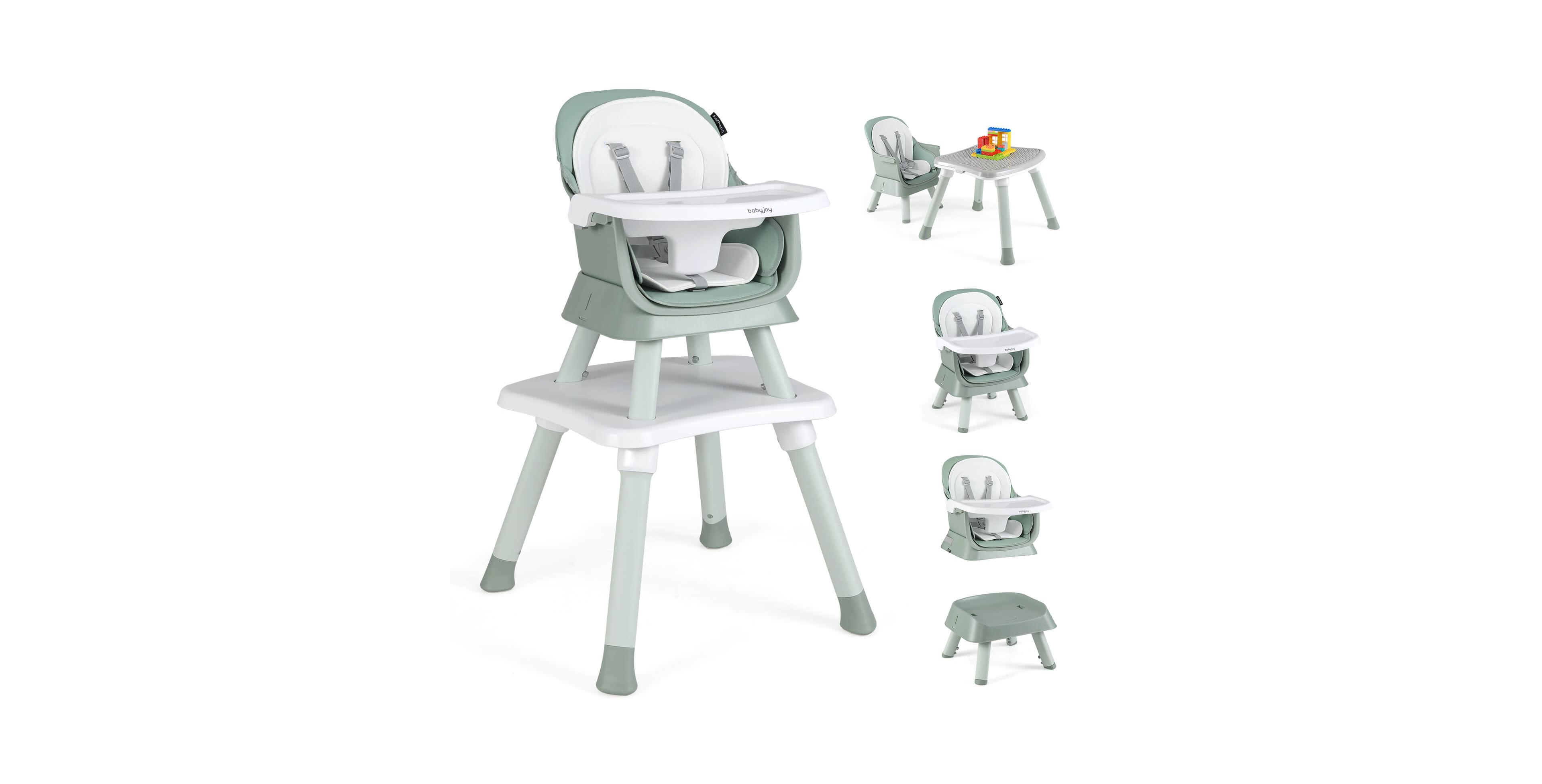 Costway Toddler 8-in-1 High Chair Convertible Dining Booster Seat w/ Removable Tray