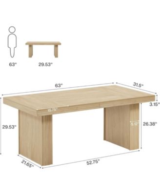 63" Gaming Desk, Executive Desk, Large Office Computer Desk with Heavy-Duty Legs and Thickened Desktop