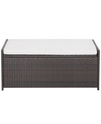 34 Gallon Patio Storage Bench with Seat Cushion and Zippered Liner