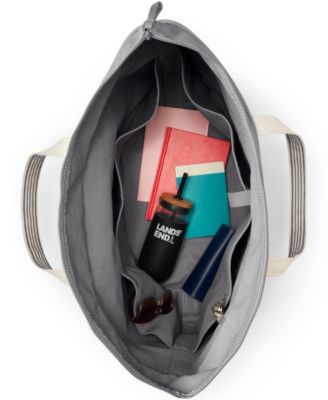 Extra Large Solid Color 5 Pocket Zip Top Canvas Tote Bag