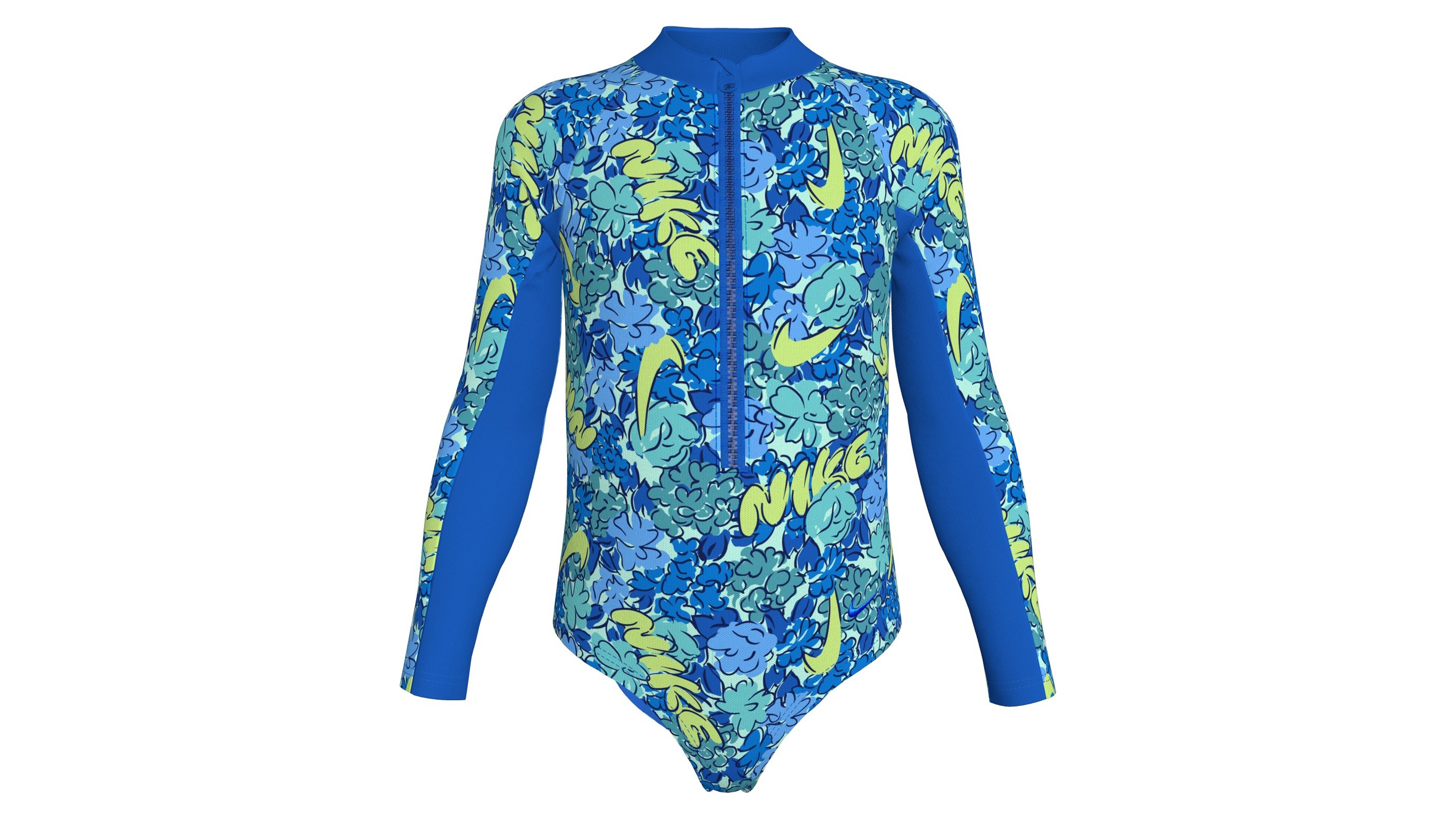 Nike Girls 4-6X Doodle Floral Long-Sleeve Swimsuit