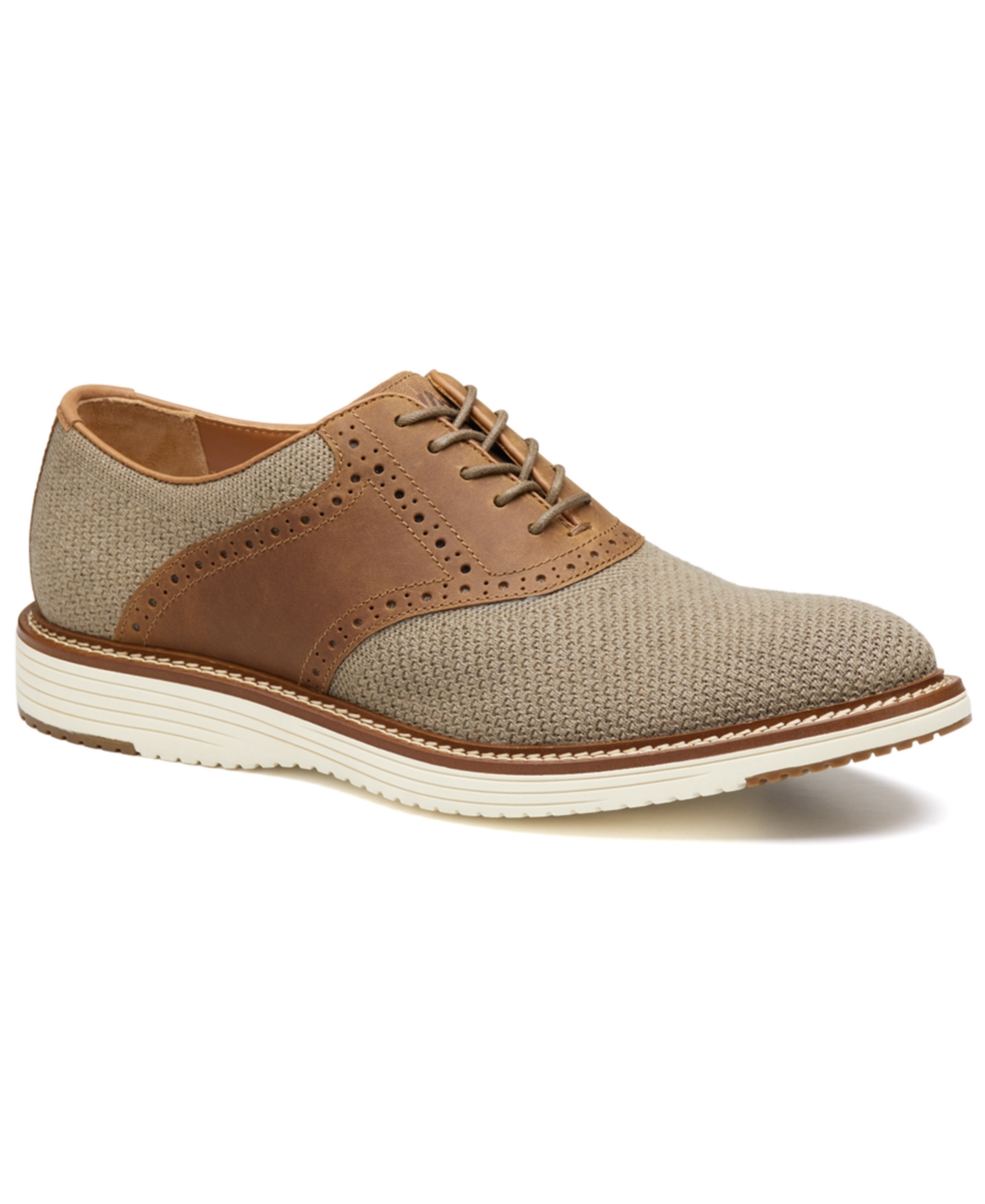 Johnston & Murphy Upton Knit Saddle Shoe In Brown