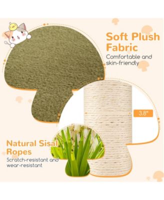 Cute Mushroom Cat Tree 35'' Tall Cat Tower w/ Sisal Scratching Posts Cat Condo