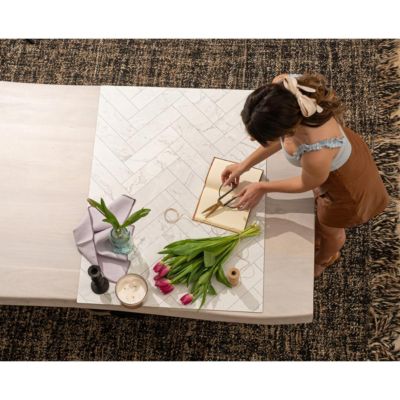 Duo Board - 30x40" Double Sided Surface Board, Zigzag Marble White/Zigzag Marble Black