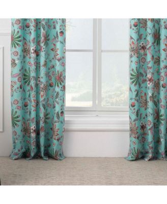 Audrey Window Panel Pair 42in x 84in (2) Turquoise by Barefoot Bungalow
