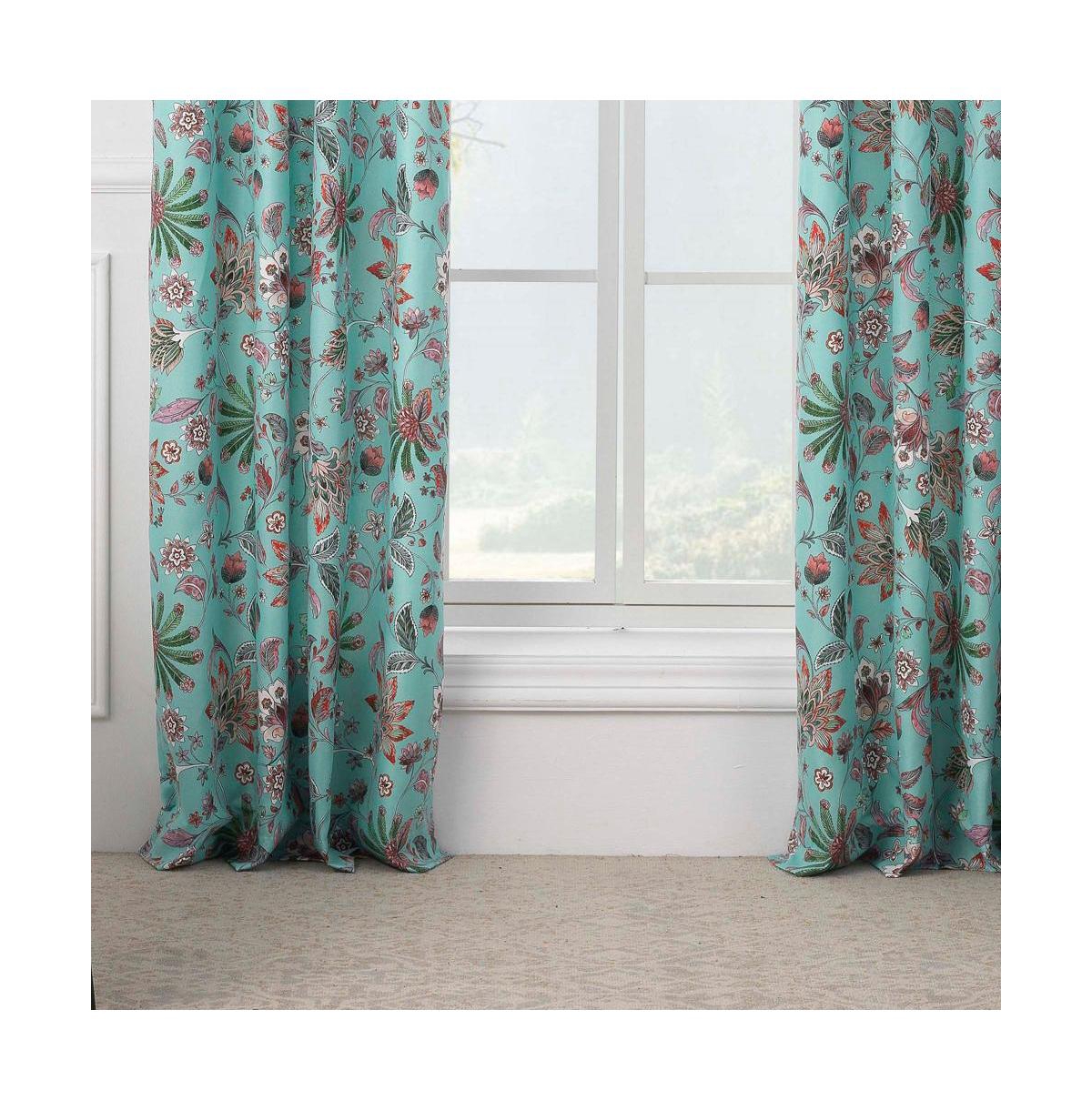 Audrey Window Panel Pair 42in x 84in (2) Turquoise by Barefoot Bungalow