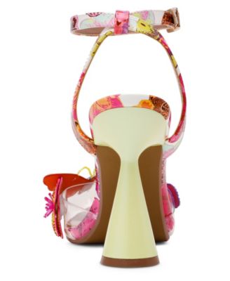 Women's Chelsie Butterfly Floral Ankle Strap Pumps