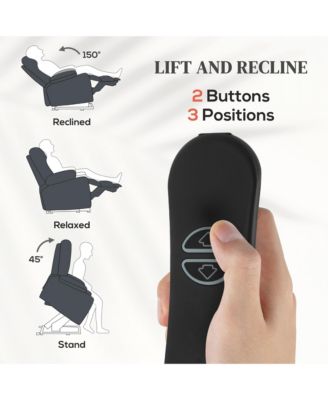 Single Piece Fabric  Power Lift Recliner Chair with Massage and Heat for Elderly