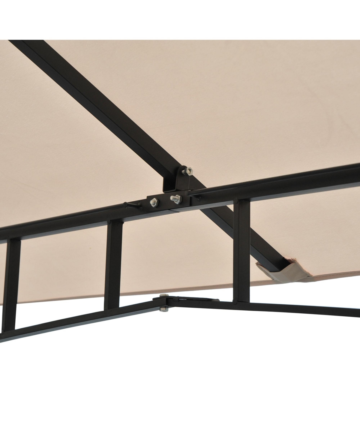 Outsunny 10'x10' Outdoor Patio Gazebo Canopy Metal Canopy Tent with 2-Tier Roof and Mesh Netting for Backyard, Beige