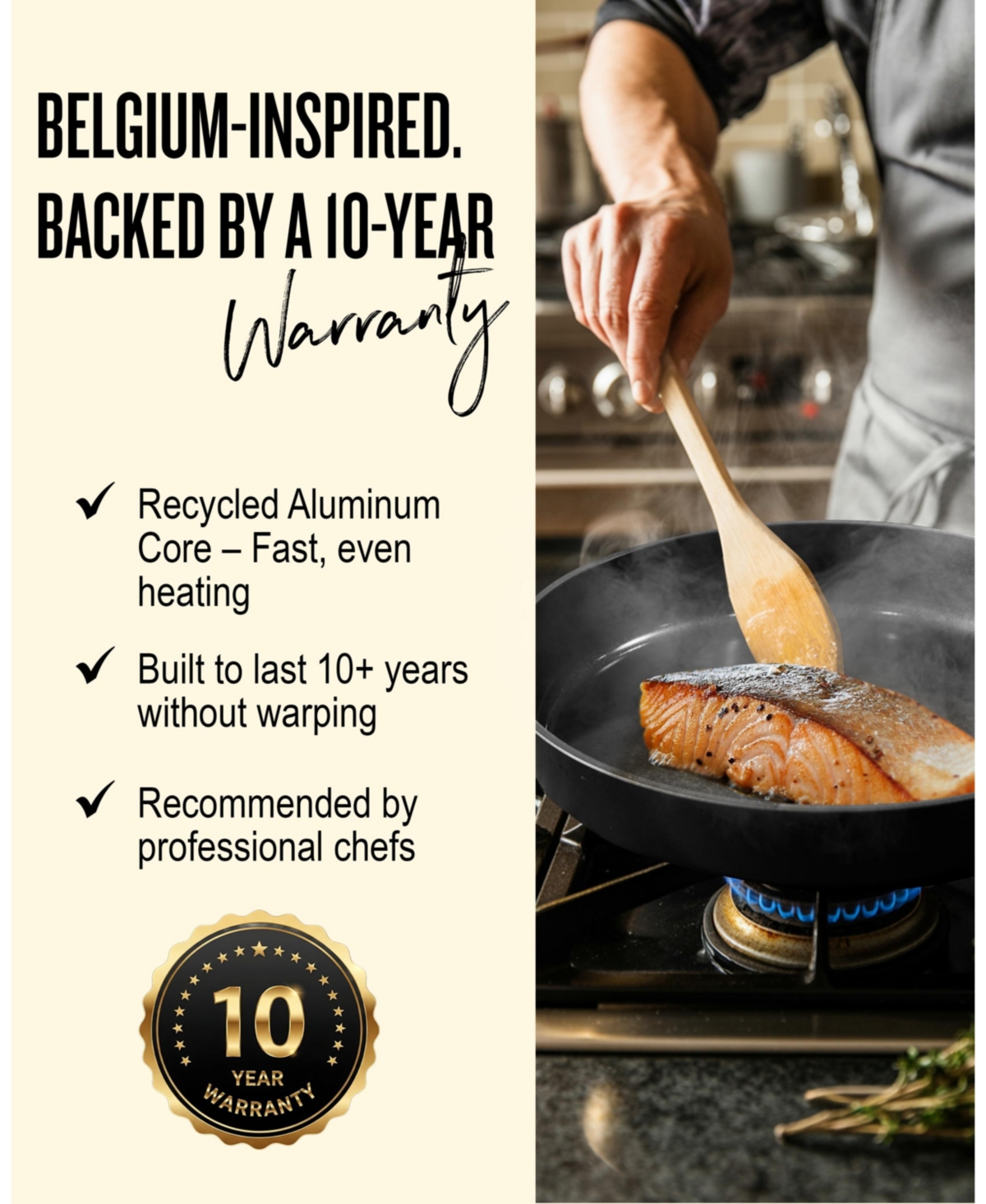 Alva Maestro Nonstick Stainless Steel Frying Pans with Lid