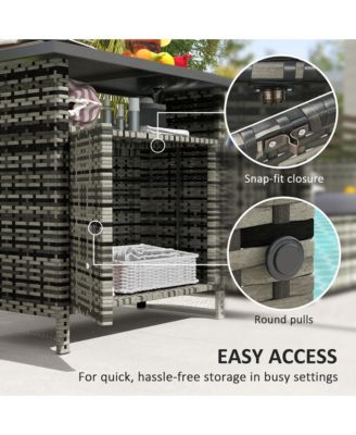 Wicker Storage Cabinet, Outdoor Buffet Cabinet