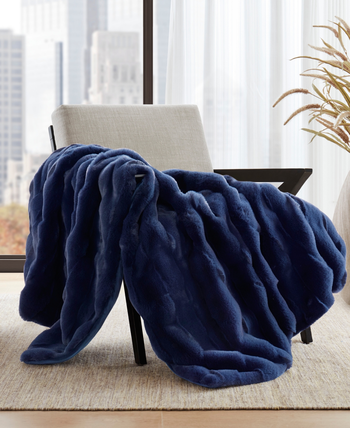Madison Park Vivienne Faux Fur Throw, 50" x 60"