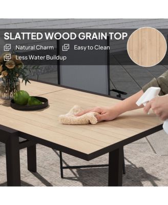 35.5"-71" Expandable Aluminum Outdoor Dining Table for 4-6 People