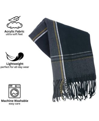 Men's Scarf Soft 80 Inch Long Warm Scarves Plaids Winter Shawl