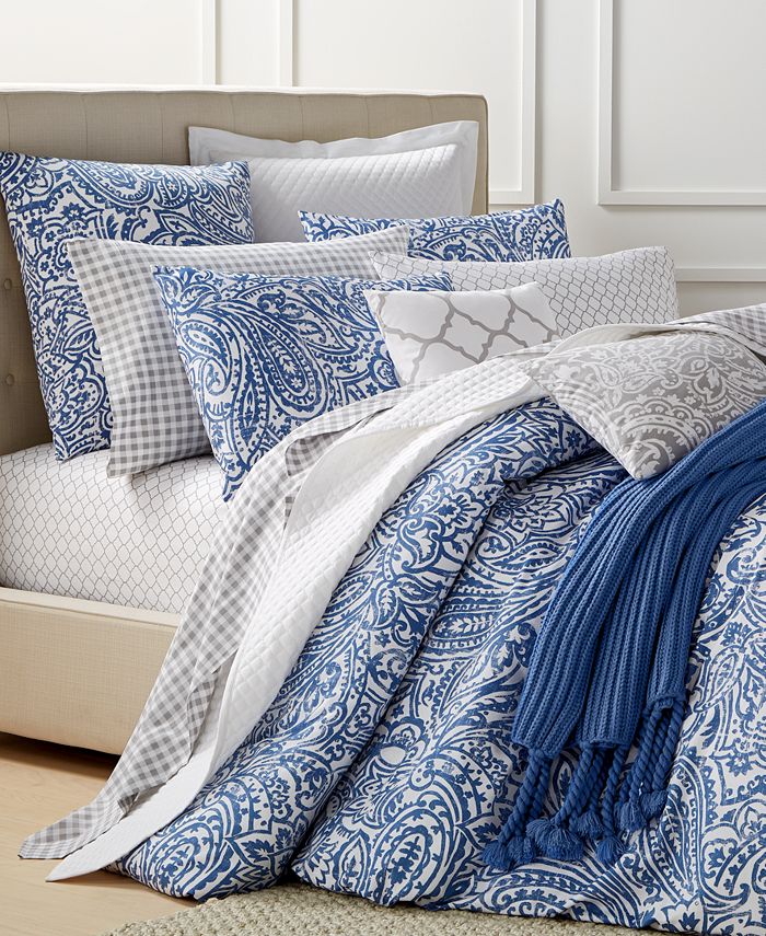 Charter Club Paisley Denim King Comforter Set, Created for Macy's Macy's