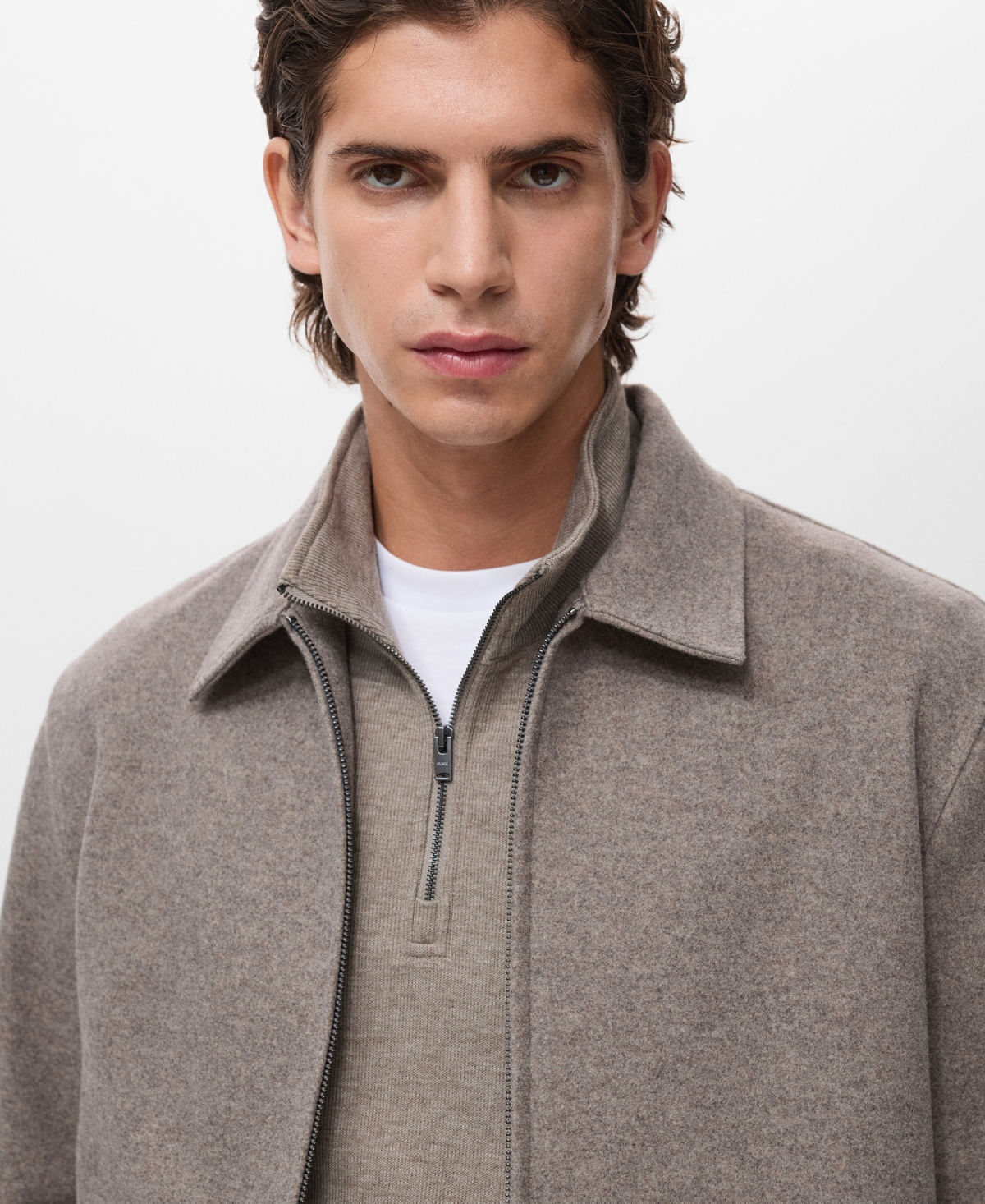 Mango Men's Zipper Wool Jacket