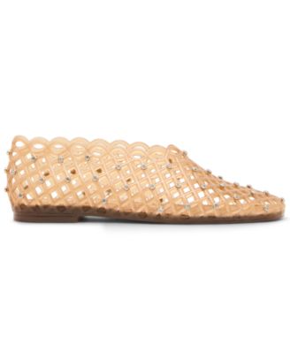 Women's Grove-R Rhinestone Caged Round-Toe Jelly Flats