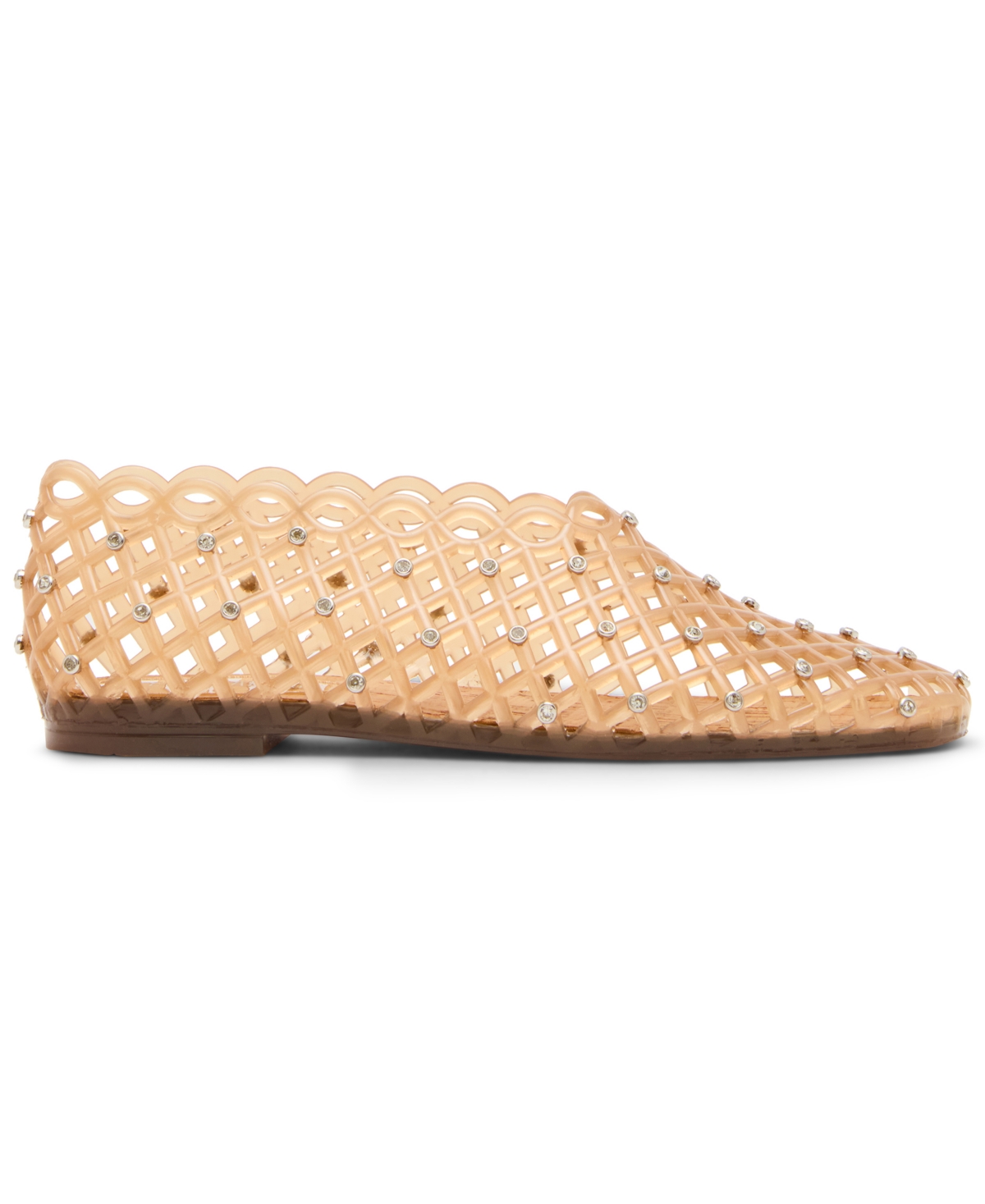 Steve Madden Women's Grove-r Rhinestone Caged Round-toe Jelly Flats In Nude