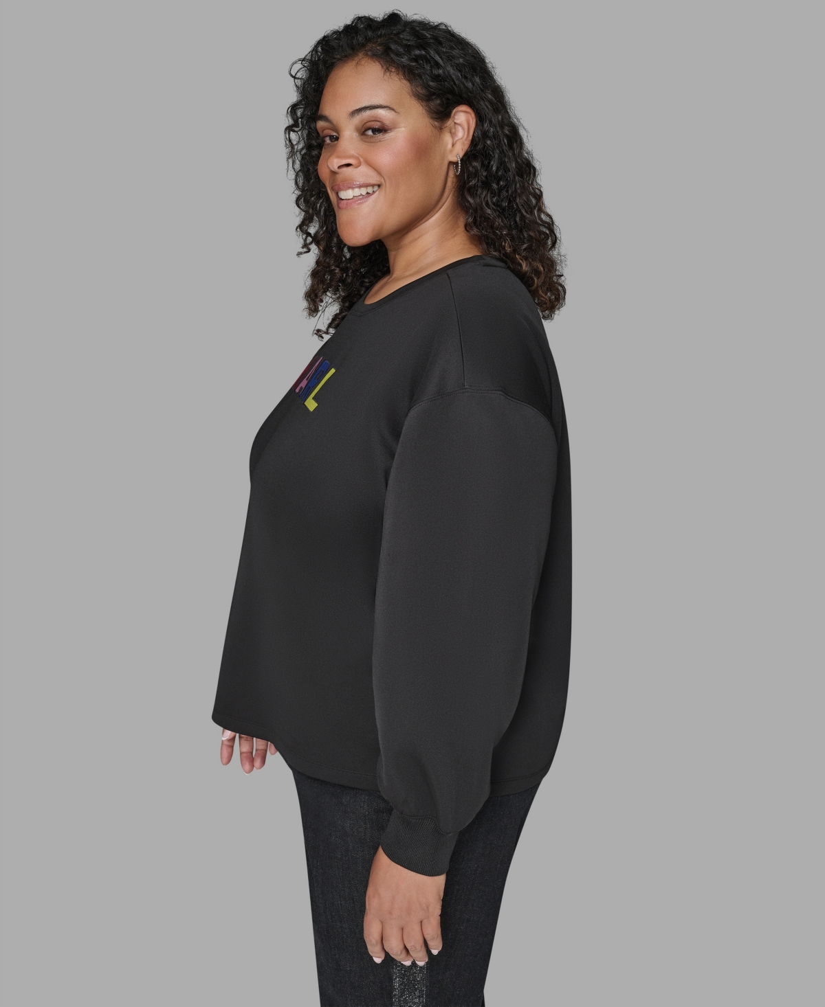 Karl Lagerfeld Plus Size Embroidery Pull-on Top In Multi