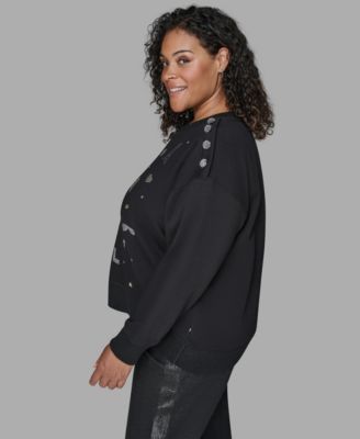 Women's Plus Size Knit Long-Sleeve Sweater