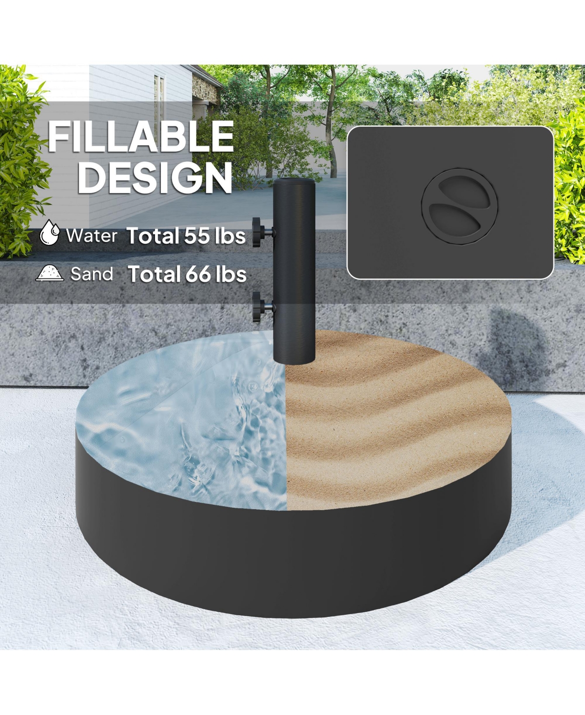 Outsunny Patio Umbrella Base Sd, /Water Filled