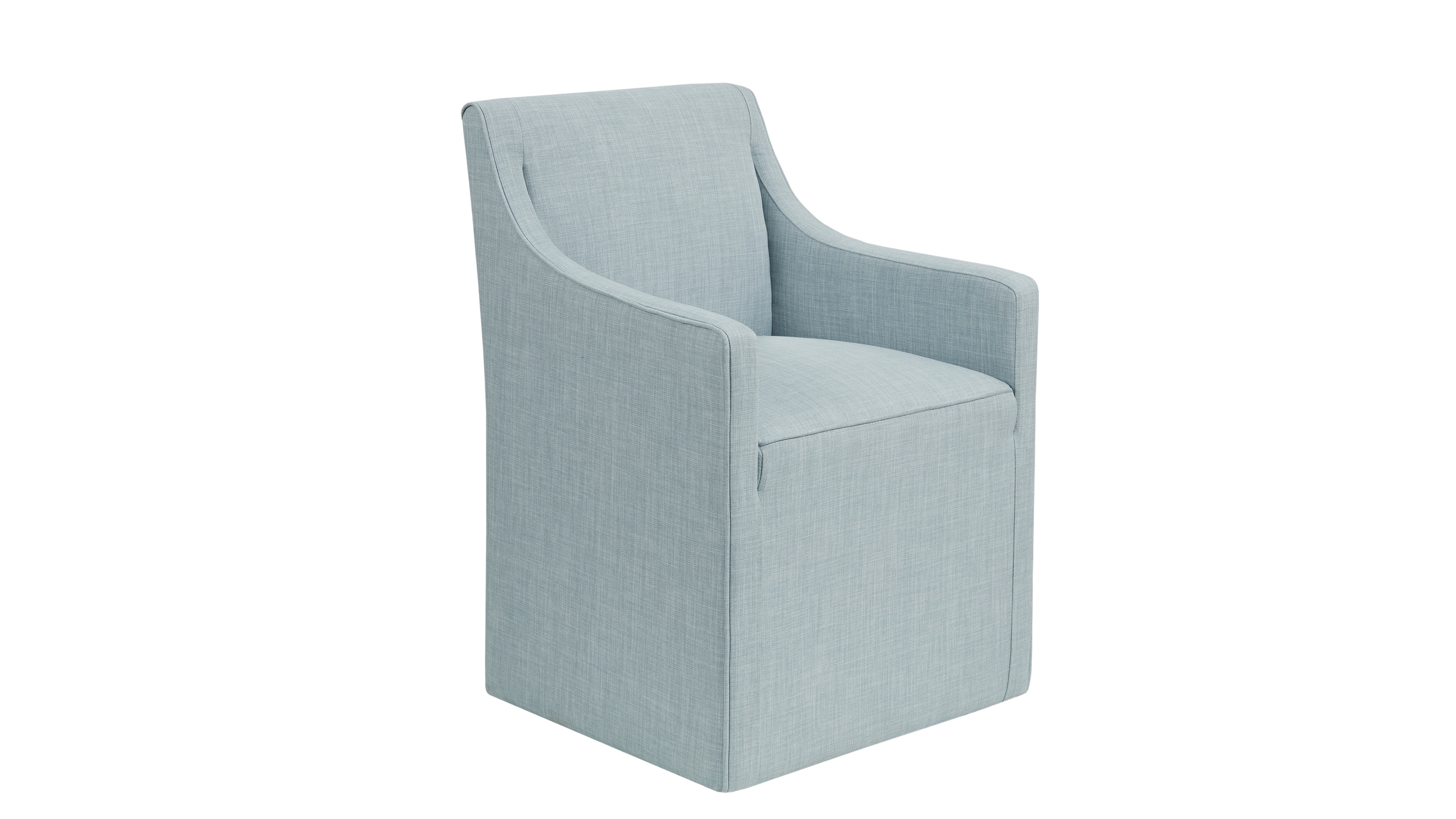 Madison Park Charlotte 24.5"W Skirted Dining Arm Chair with Casters