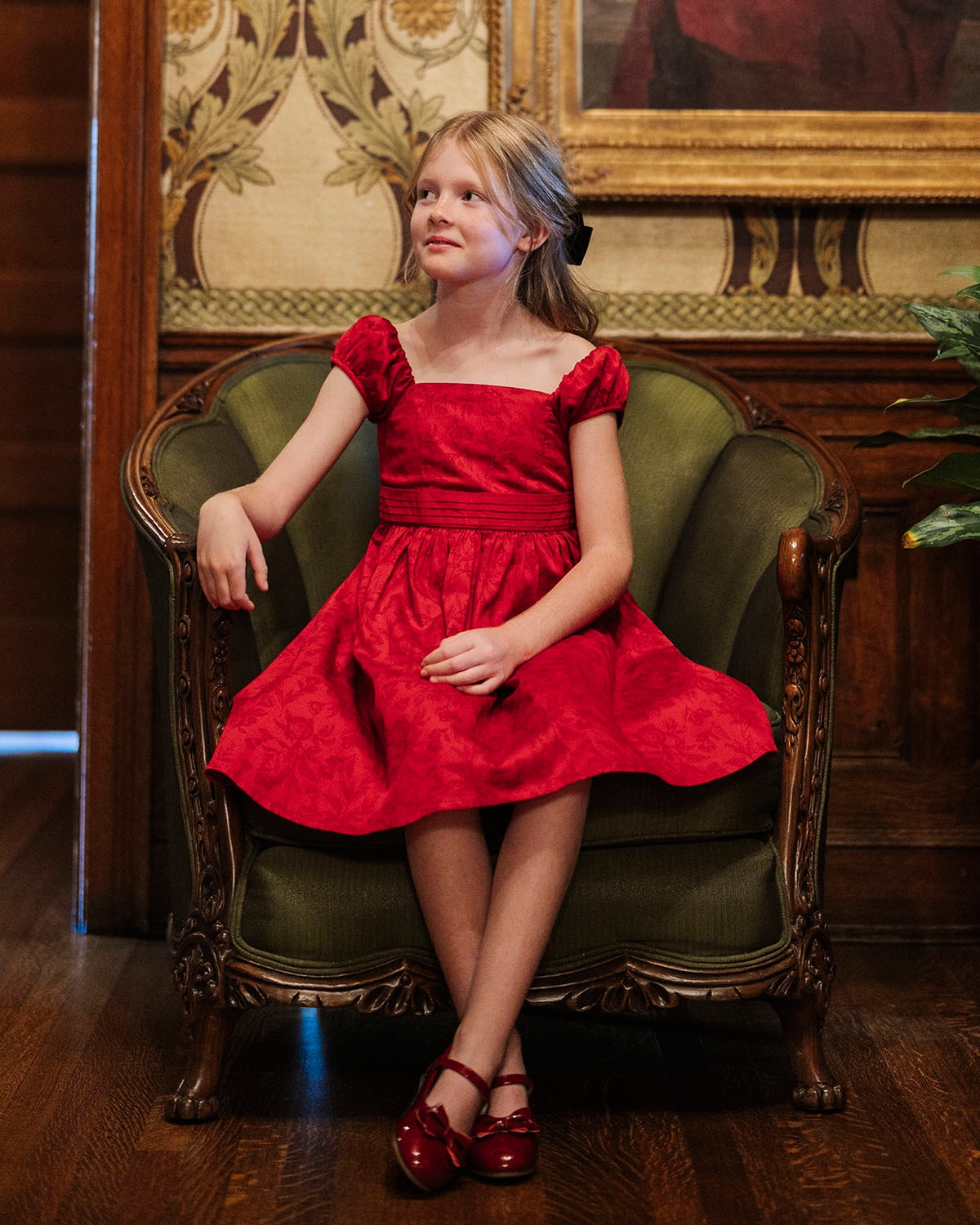 Hope & Henry Toddler Girls Organic Puff Sleeve Sateen Party Dress