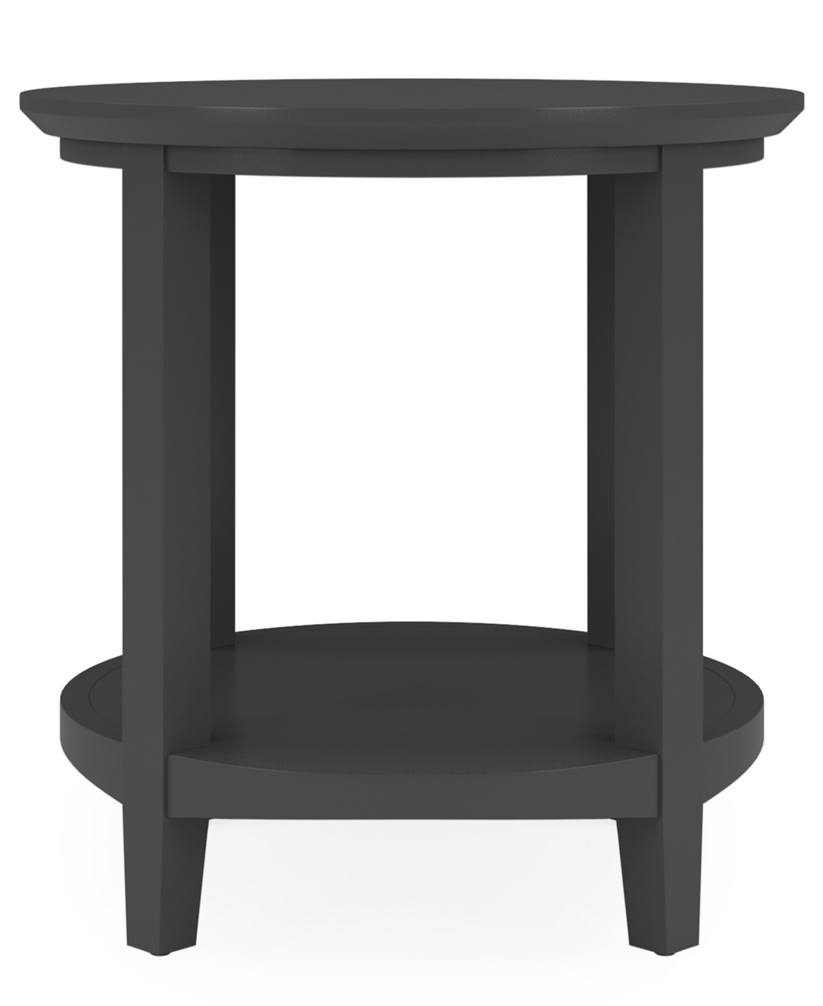 Macy's Furniture 47" Solid Wood Hedworth Round End Table In Black