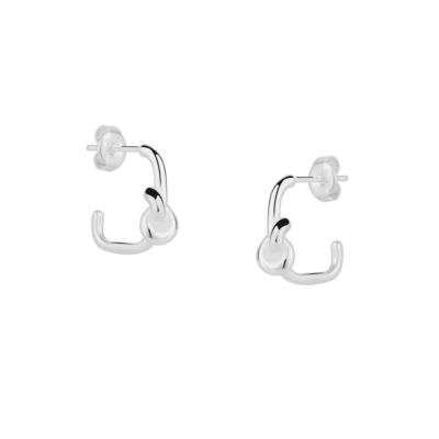 Semi Hoop Knot Sterling Earrings