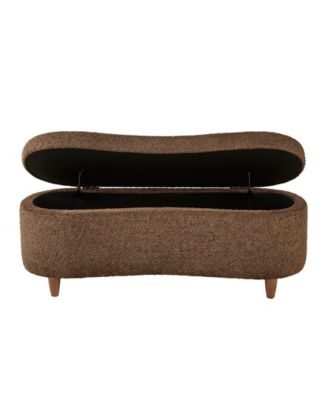 Bailey 48"W Boucl&eacute; Flip Top Storage Bench