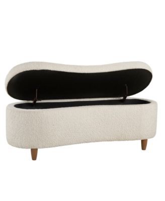 Bailey 48"W Boucl&eacute; Flip Top Storage Bench
