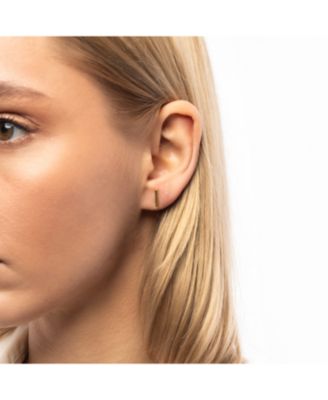 Bar Stud Plain Earrings Sterling Silver