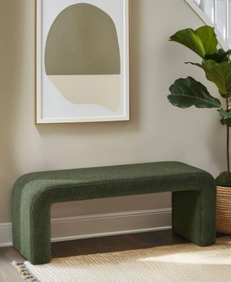 Steve 42"W Boucle Waterfall Bench