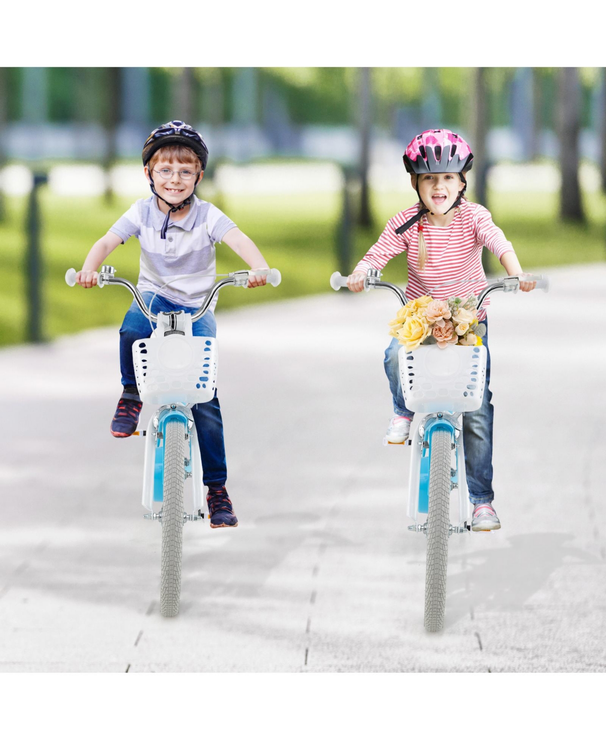 Sugift Kids Bike with Basket, Adjustable Seat & Training Wheels