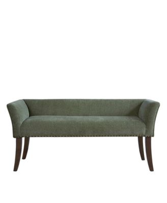 Welburn 49.5" Upholstered Bench with Back & Wood Legs