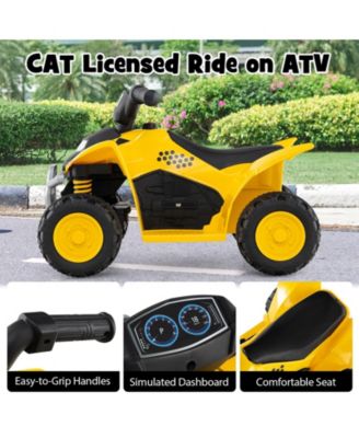 6V Kids Ride on ATV CAT-Licensed with Horn Sound for 18-36 Months Old
