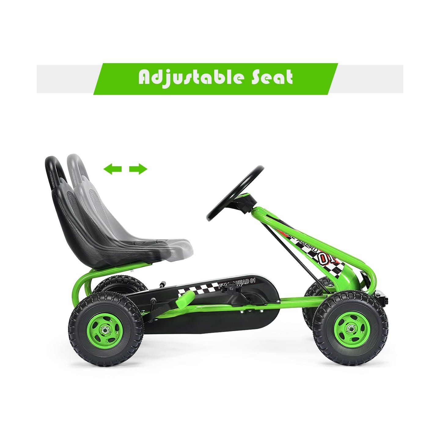 Детская игрушка SUGIFT Pedal-Powered Ride-On Car with Adjustable Seat, 66-lb. Capacity, Ages 3-6, цвет: Зелёный — фото 6