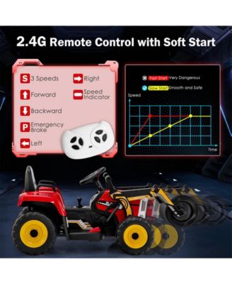 12V Kids Ride on Road Roller with 2.4G Remote Control-Red