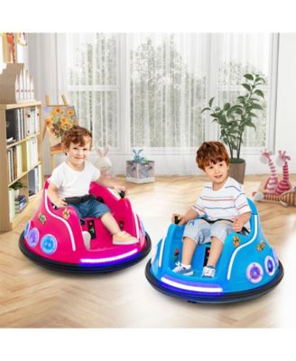 12V Electric Ride On Car with Remote Control and Flashing LED Lights-Pink