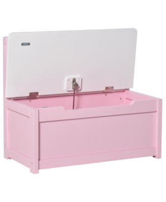 2-in-1 Wooden Toy Box Kids Seat Bench Storage Chest w/ Pneumatic Rod